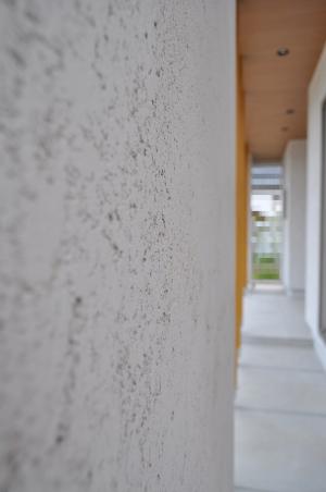 大きく張り出した庇。「そとん壁」