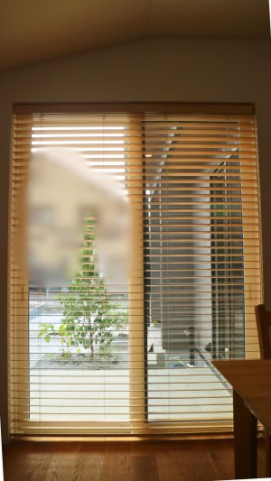 ダイニングから庭を眺めることができます