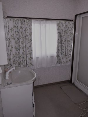 大きすぎる洗面脱衣室の窓