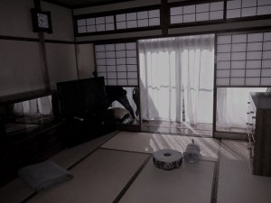 少し薄暗い居間